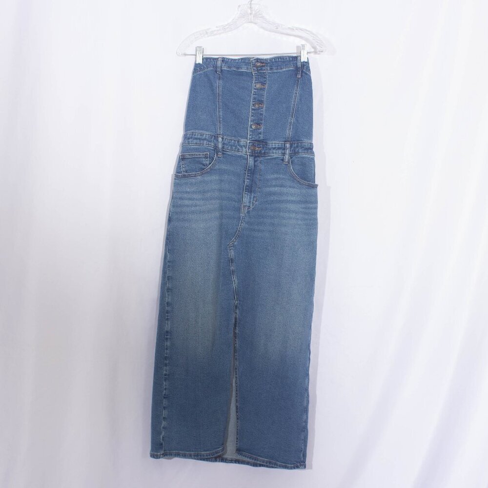 AMERICAN EAGLE OUTFITTERS Denim Strapless Tube Midi Dress Size 14